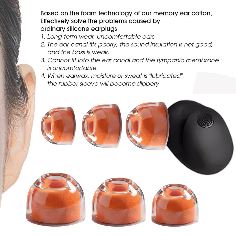 S/M/L Silicone+Memory Foam Ear - Earphone Foam Tip 评论和价格