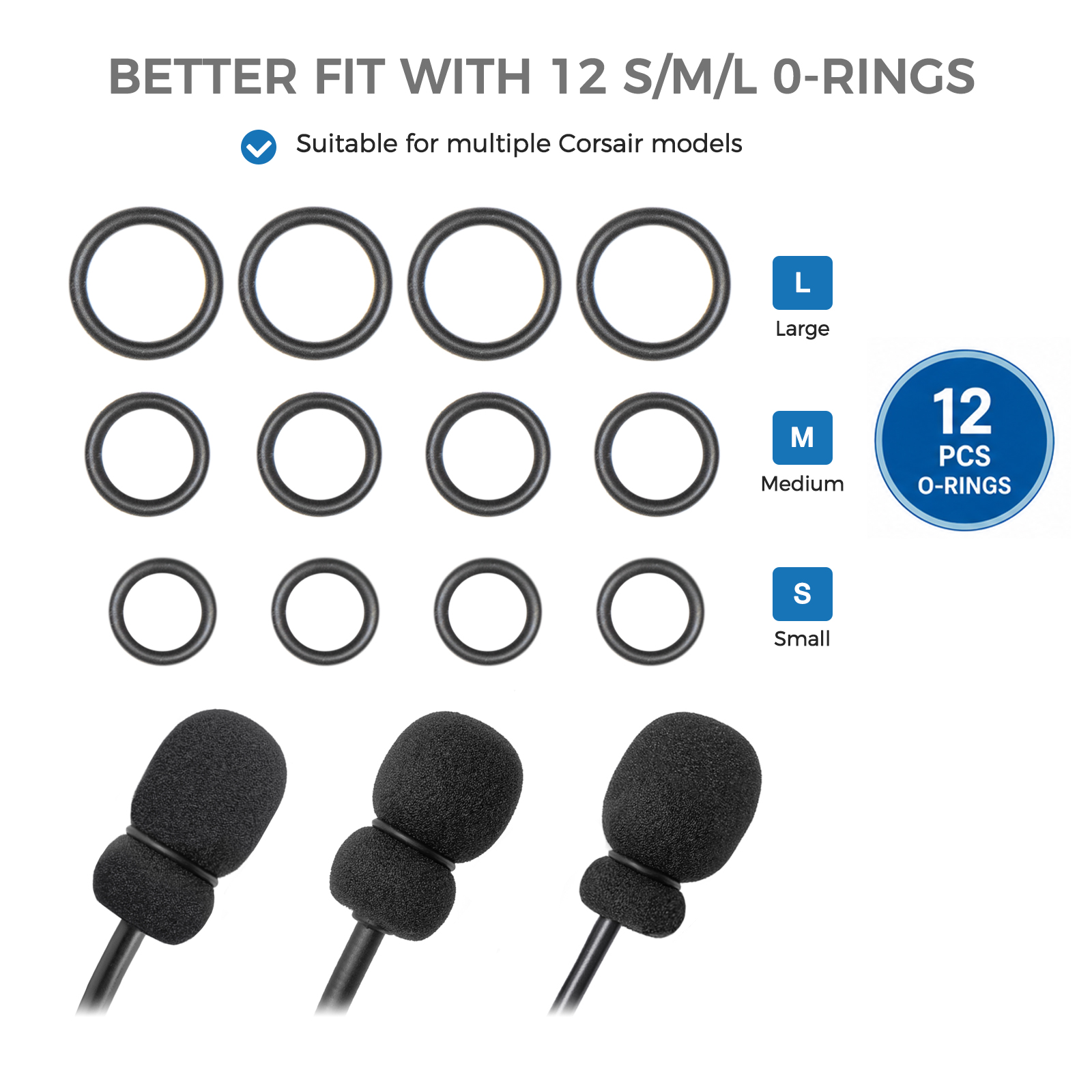 4 Mic Foam Covers+12 O-Rings F - Gaming Headset Rgb 评论和价格