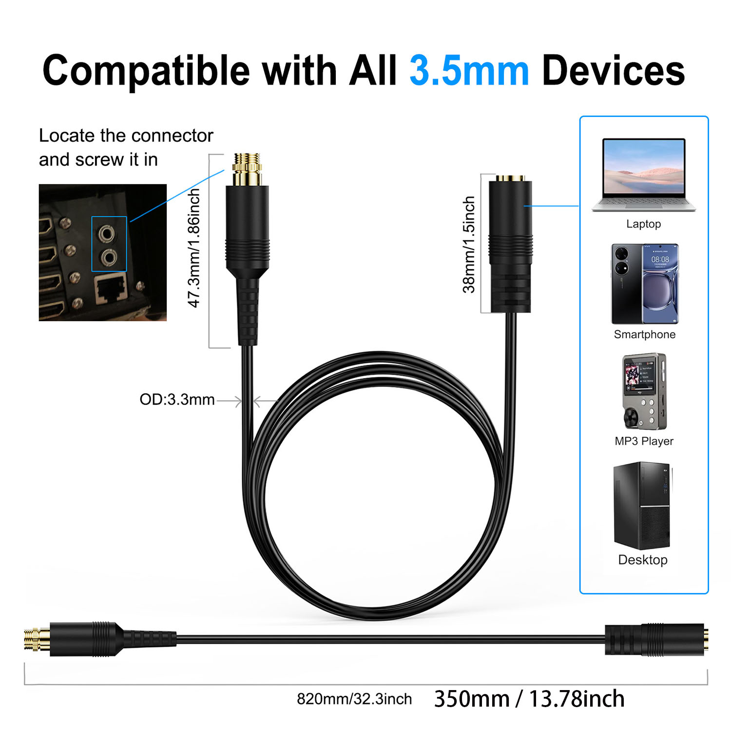 3.5mm AUX Auxiliary Car Stereo - Cable Extension 3.5 评论和价格